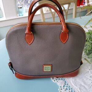 Dooney & Bourke Large Domed Pebble Leather satchel in Grey